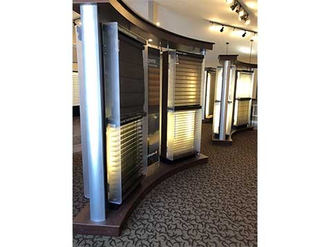 Showroom display of blinds